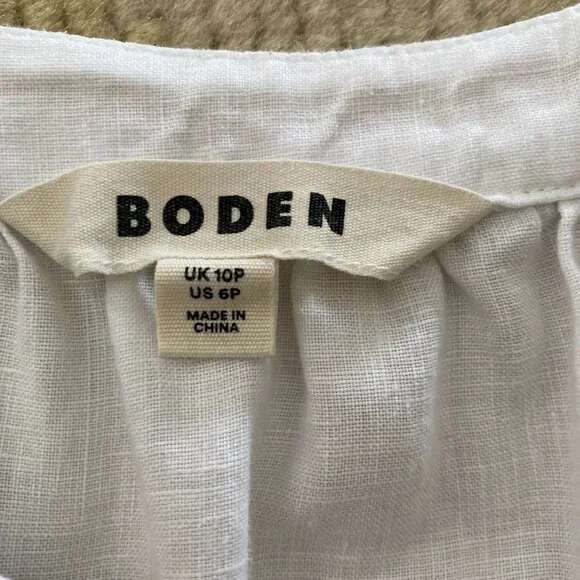 Boden Una Linen Embroidered Maxi Dress, Floral Garland, Ivory, 6P - Picture 6 of 11